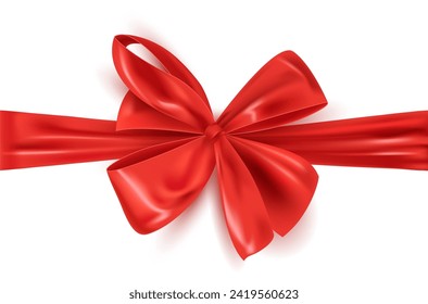 red ribbon with bow vector illustration