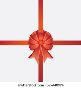 Red Ribbon Bow Vector Illustration