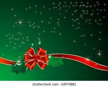 Red ribbon and bow - vector illustration