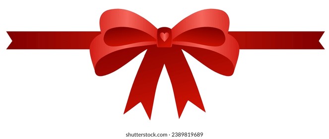 Red Ribbon bows Decorative 3d vector Best for Gift Box. Vector Isolated Element.