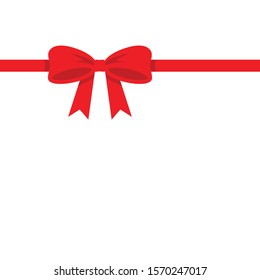 Red ribbon cartoon vector icon. Decoration simple ornament.