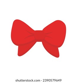 Red ribbon Christmas colorful ornaments icon. Winter event. Chrismas decorations. Happy new year. doodle elements.