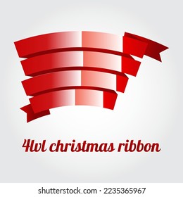 red ribbon for christmas holiday in vector