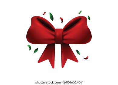 Red Ribbon Christmas Sticker Design