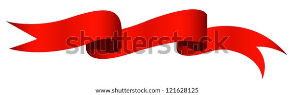 Red Ribbon -\
Christmas Vector\
Illustration