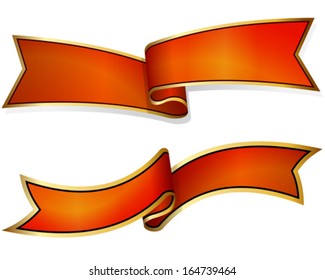Red ribbon collection isolated on white background