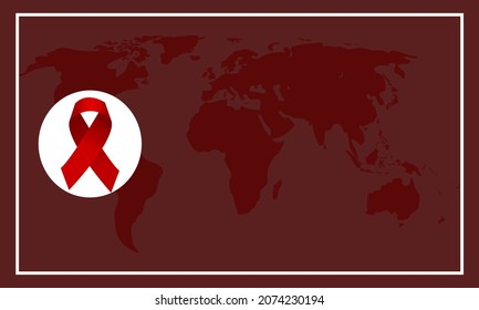 cinta roja con espacio de copia adecuado para el día mundial de las ayudas