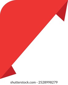 Red Ribbon Corner Shape Set