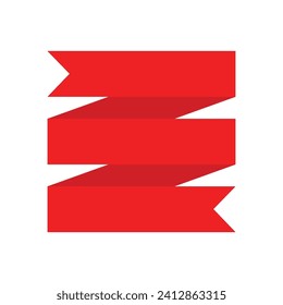 Red ribbon. Decoration and celebration vector. ribbon icon image