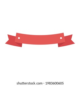 red ribbon decoration emblem isolated icon