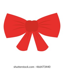 red ribbon decoration isolated flat icon design