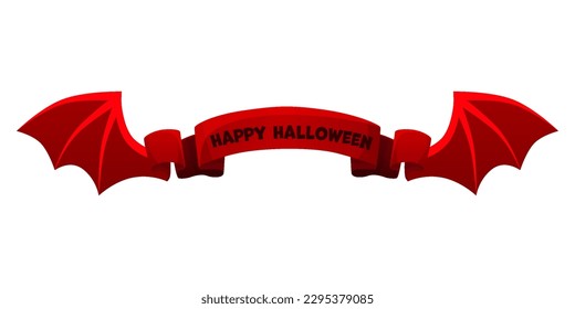 Cinta roja con alas del diablo para Halloween
