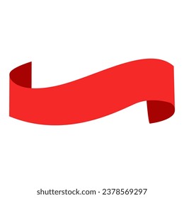 Red ribbon element. Vector illustration. Suitable for wedding invitation, aesthetic decoration, social media post, banner, promotion, advertising, etc.