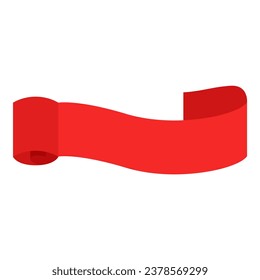 Red ribbon element. Vector illustration. Suitable for wedding invitation, aesthetic decoration, social media post, banner, promotion, advertising, etc.