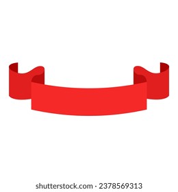 Red ribbon element. Vector illustration. Suitable for wedding invitation, aesthetic decoration, social media post, banner, promotion, advertising, etc.