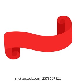 Red ribbon element. Vector illustration. Suitable for wedding invitation, aesthetic decoration, social media post, banner, promotion, advertising, etc.