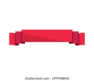 icono aislado de plantilla de emblema de cinta roja