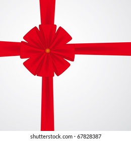 Red ribbon for a festive gift. Vector illustration