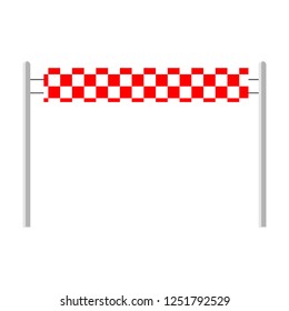 Red ribbon finishing line. Finish. Vector illustration
