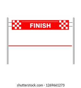 Red ribbon finishing line. Finish. Vector illustration