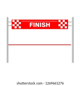 Red ribbon finishing line. Finish. Vector illustration