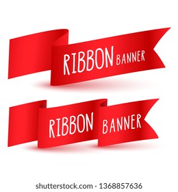 red ribbon flag banners set