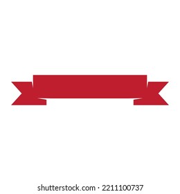 Red ribbon flat design template