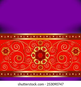 red ribbon with flowers