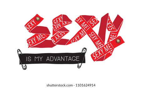 red ribbon forming sexy text red ribbon forming sexy text