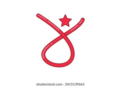 Red Ribbon Fortune Sticker Design