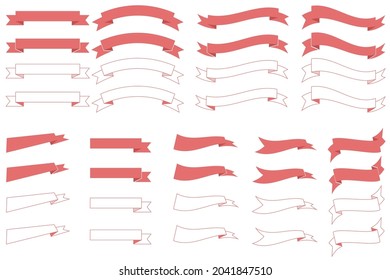 Red ribbon frameset. Material for design.