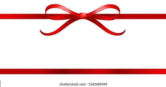 red ribbon gift card present vector illustration eps10