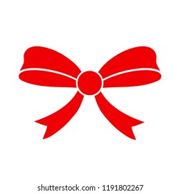 Red ribbon. Gift decoration icon - stock vector