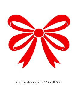 Red ribbon. Gift decoration icon - for stock