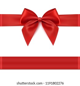 Red ribbon. Gift decoration - for stock