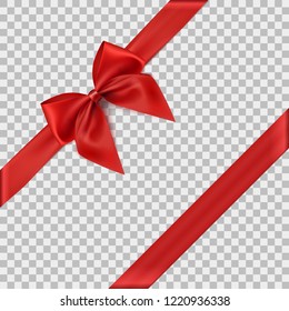 Red ribbon. Gift decoration - for stock vector