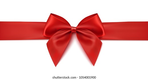 Red ribbon. Gift decoration - vector