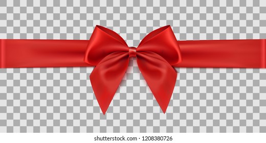 Red ribbon. Gift decoration - vector for stock