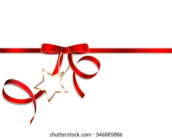 Red ribbon with golden star badge