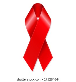 Red Ribbon, With Gradient Mesh, Vector Illustration