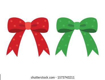 Red ribbon and green ribbon.Christmas decoration ribbons.