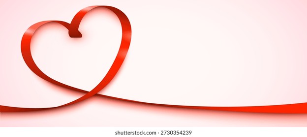 Corazón cinta roja sobre