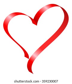 Red Ribbon In Heart Shape