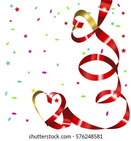 red ribbon with hearts