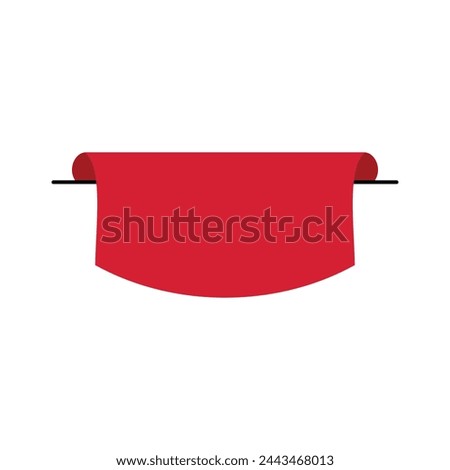 Red ribbon icon. Flat illustration of red ribbon vector icon for web. Abstract illustration of simple icon in flat style. Element design graphic template with banner design theme