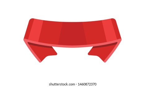 Red ribbon icon isolated on white background.