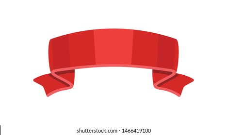 Red ribbon icon isolated on white background.