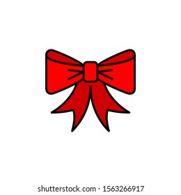 Red ribbon icon isolated on white background. Vector Illustration. EPS10