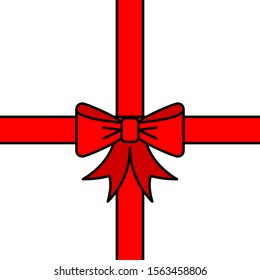 Red ribbon icon isolated on white background. Vector Illustration. EPS10