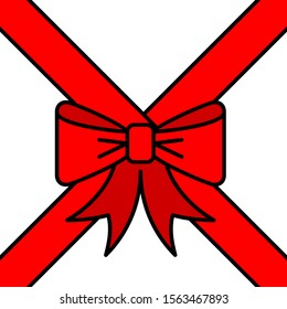 Red ribbon icon isolated on white background. Vector Illustration. EPS10